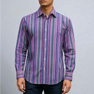 Etro Rainbow Striped Cotton Shirt